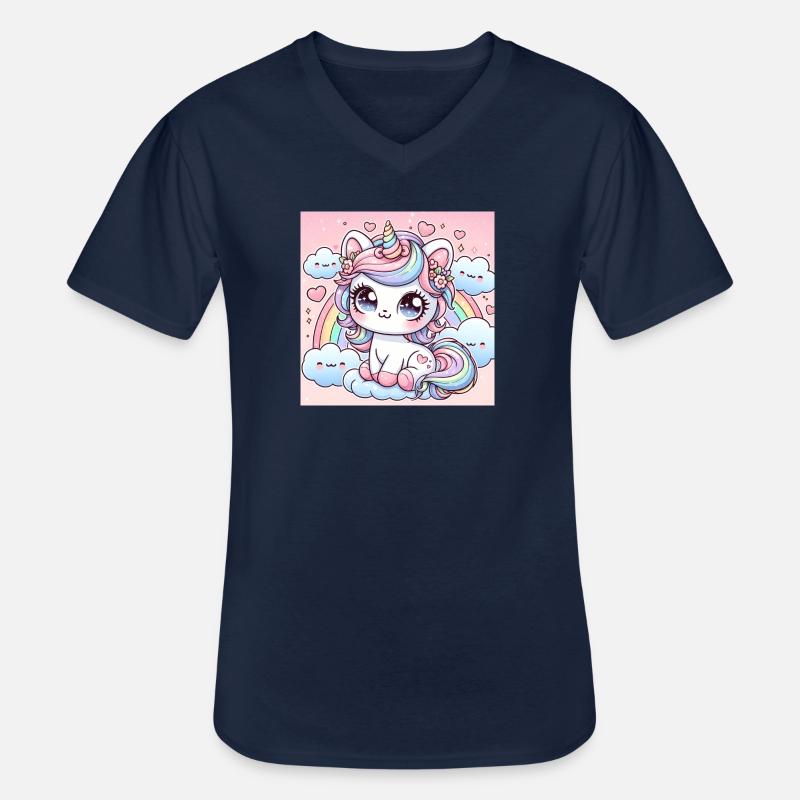 Regenbogen-Katze - Männer-T-Shirt mit V-Ausschnitt - Navy