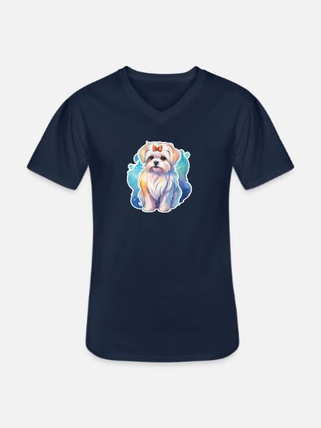 Malteser Wasserfarben - Männer-T-Shirt mit V-Ausschnitt - Navy