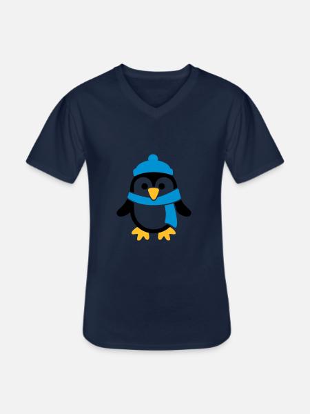 Manchot - T-shirt col V Homme - marine