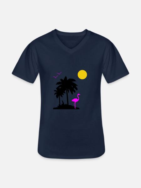 Palm Paradise - Men's V-Neck T-Shirt - navy