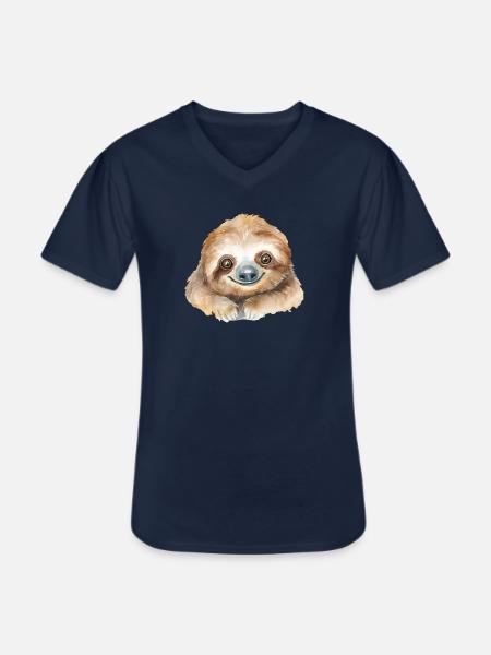 Sengångare Akvarell Akvarell - T-shirt med V-ringning herr - marinblå