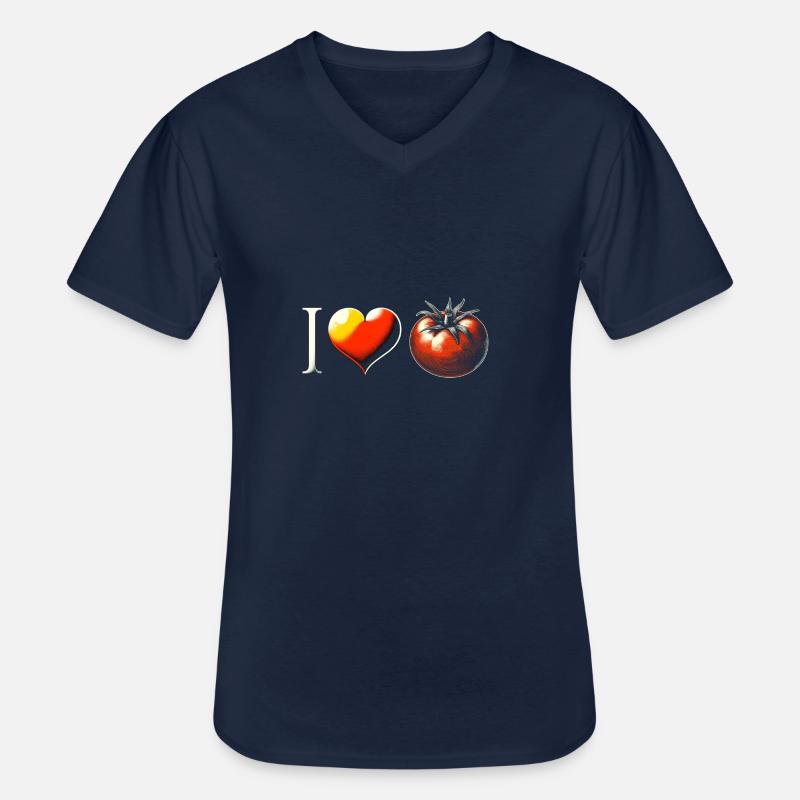 Tomate - Männer-T-Shirt mit V-Ausschnitt - Navy