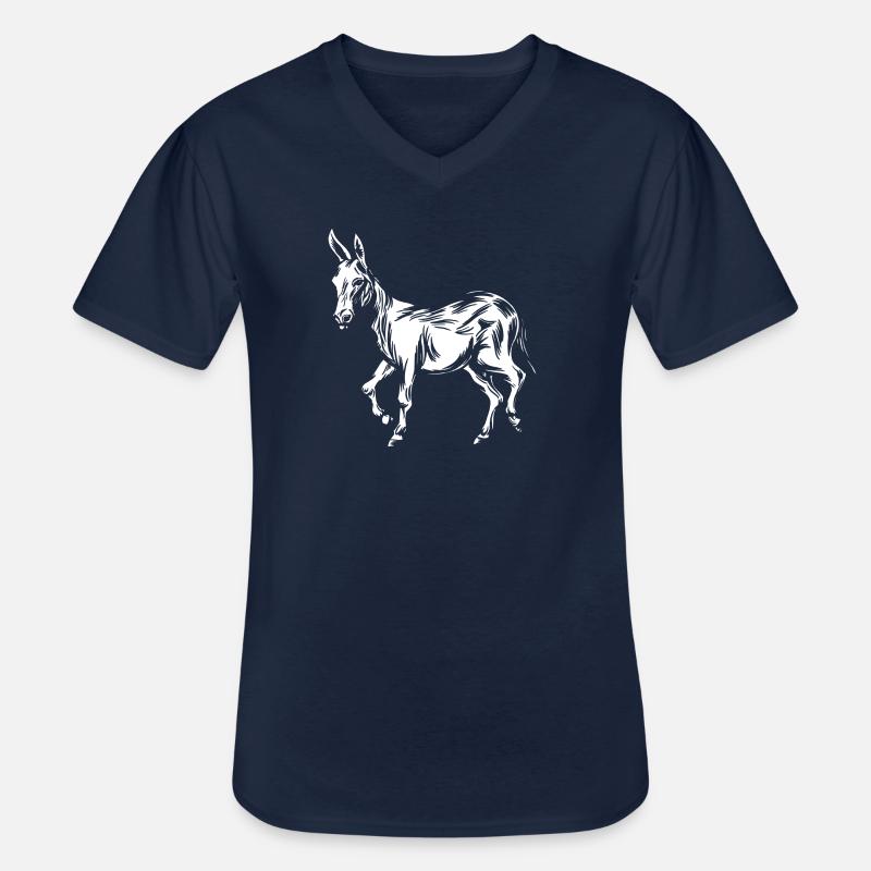 Esel Maultier - Männer-T-Shirt mit V-Ausschnitt - Navy