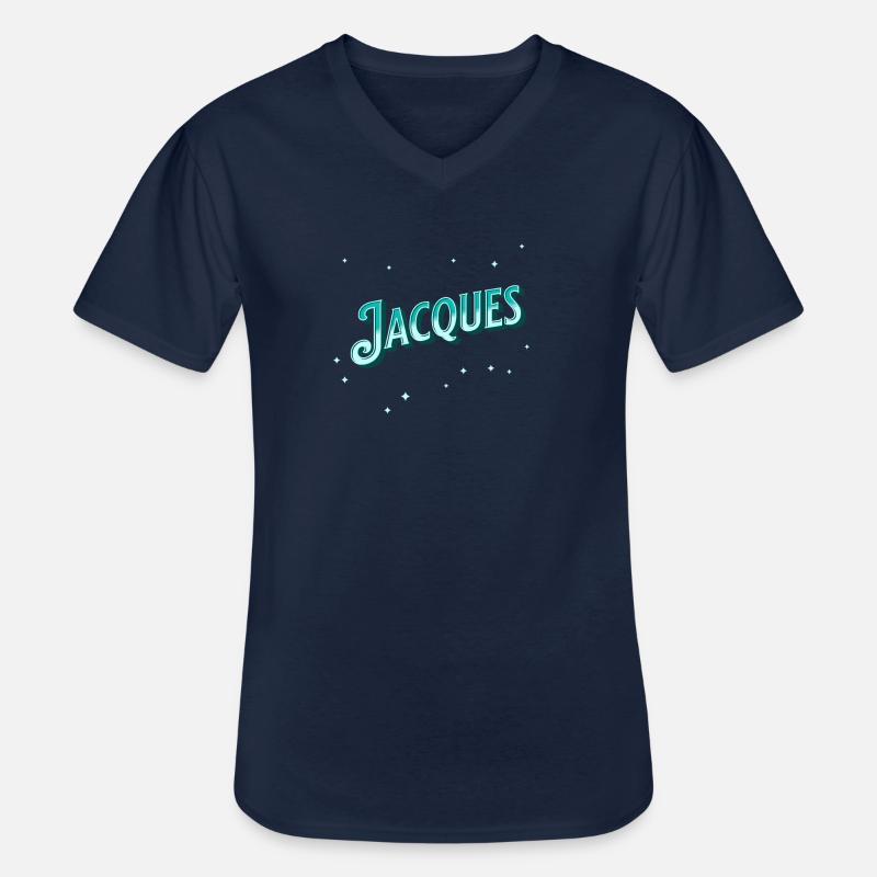 Jacques name personalized - Men's V-Neck T-Shirt - navy