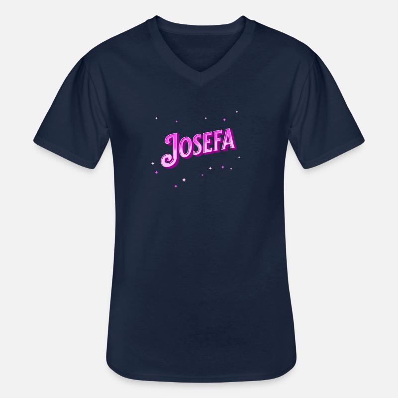 Nome Josefa personalizzato - Maglietta da uomo classica con scollo a V - navy