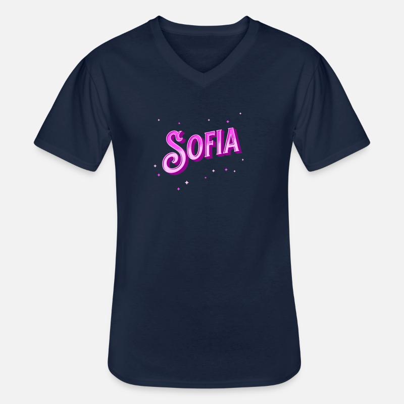 Sofia Namen personalisiert - Männer-T-Shirt mit V-Ausschnitt - Navy