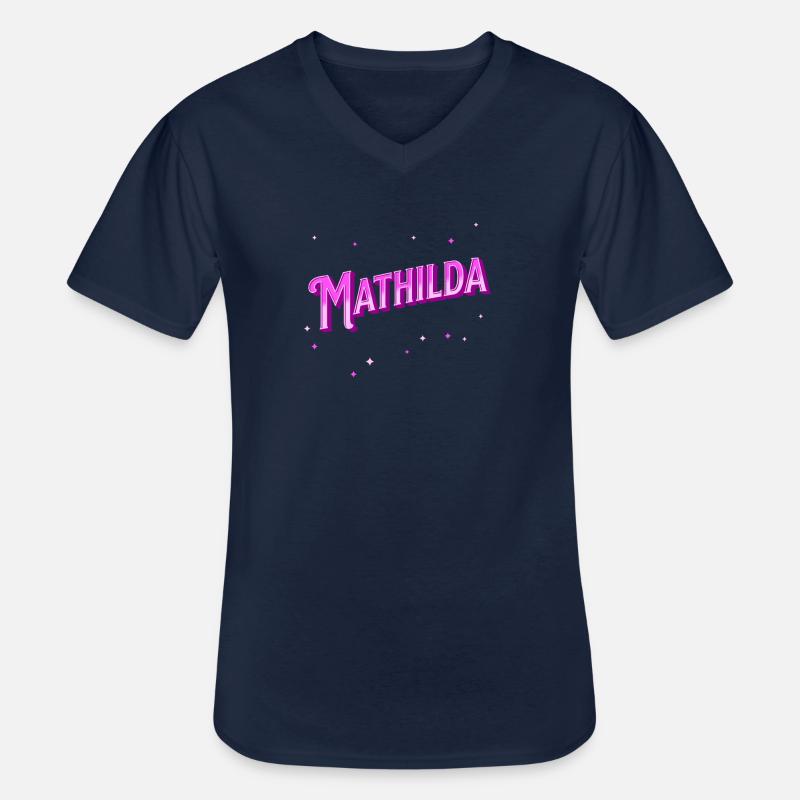 Mathilda's name personalized - Men's V-Neck T-Shirt - navy