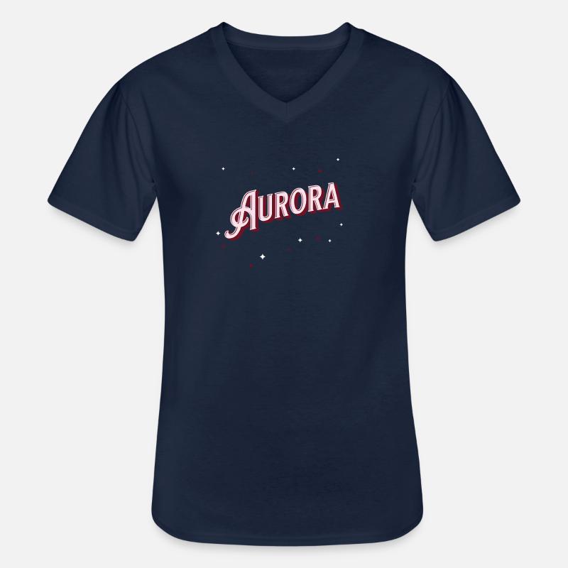 Aurora name personalized - Men's V-Neck T-Shirt - navy