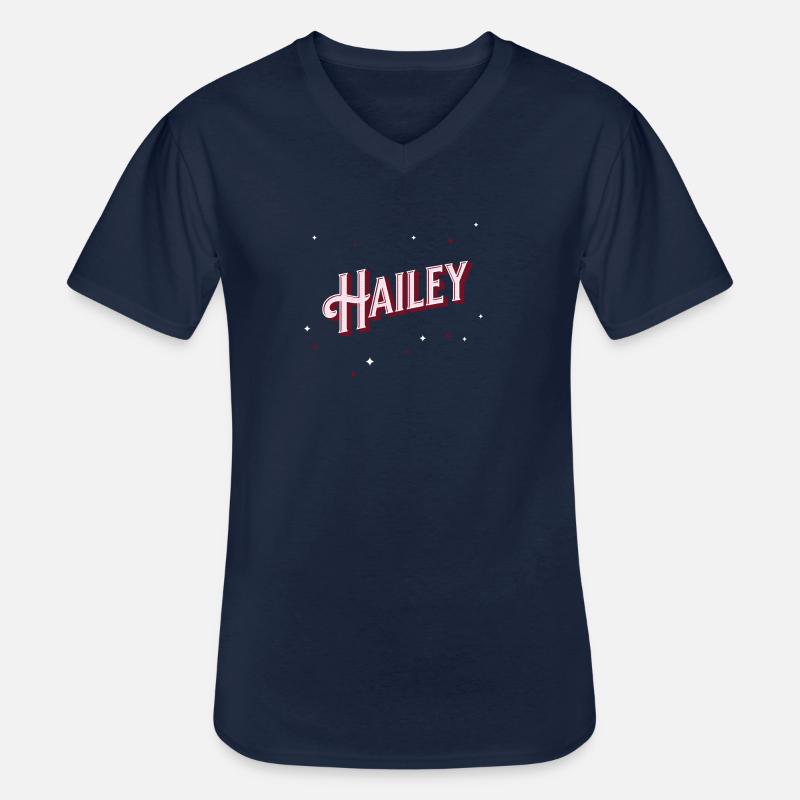 Hailey name personalized - Men's V-Neck T-Shirt - navy