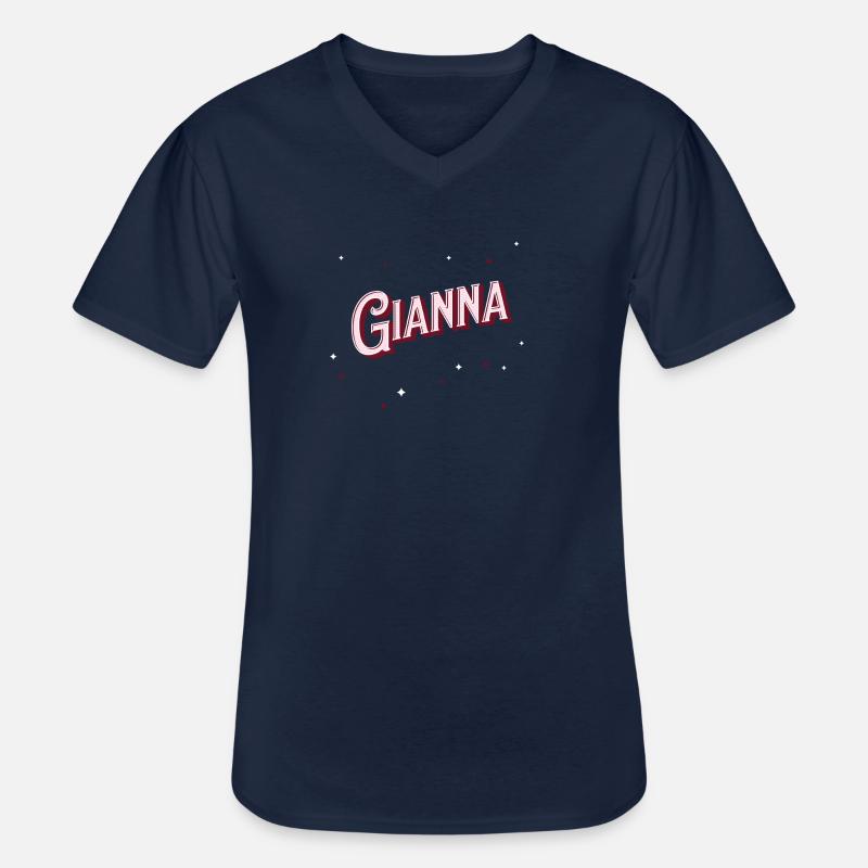 Nome Gianna personalizzato - Maglietta da uomo classica con scollo a V - navy
