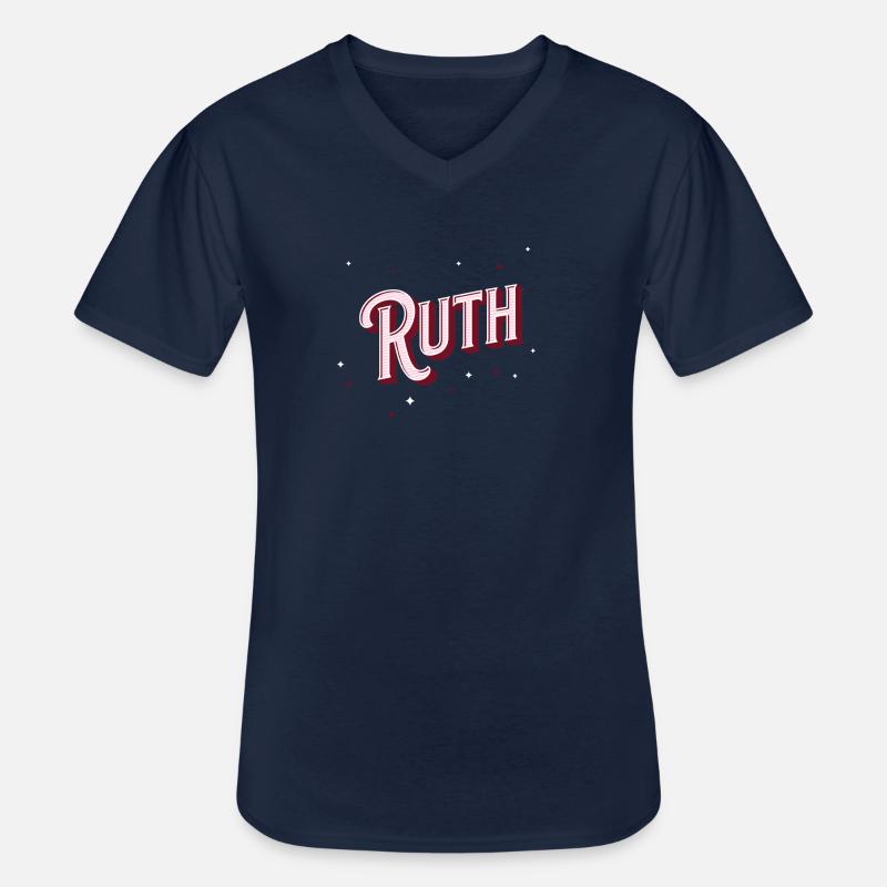 Ruth's name personalized - Men's V-Neck T-Shirt - navy