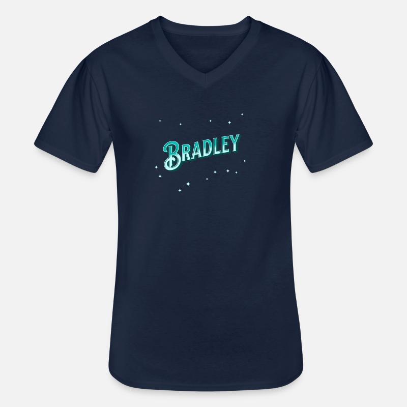 Bradley's name personalized - Men's V-Neck T-Shirt - navy