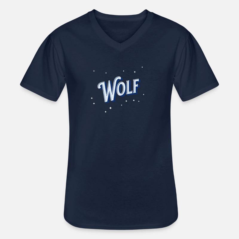Wolf name personalized - Men's V-Neck T-Shirt - navy