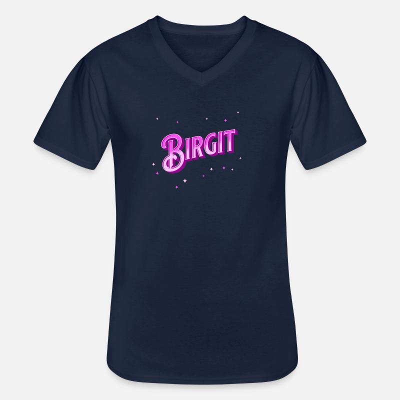 Birgit name personalized - Men's V-Neck T-Shirt - navy