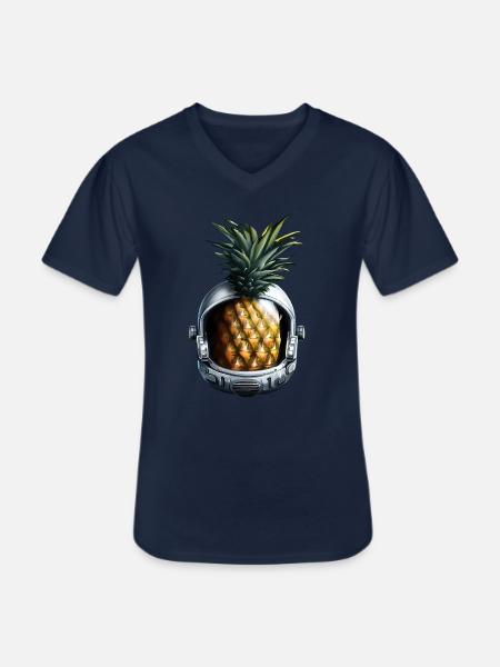 Pineapple Astronaut - Men's V-Neck T-Shirt - navy