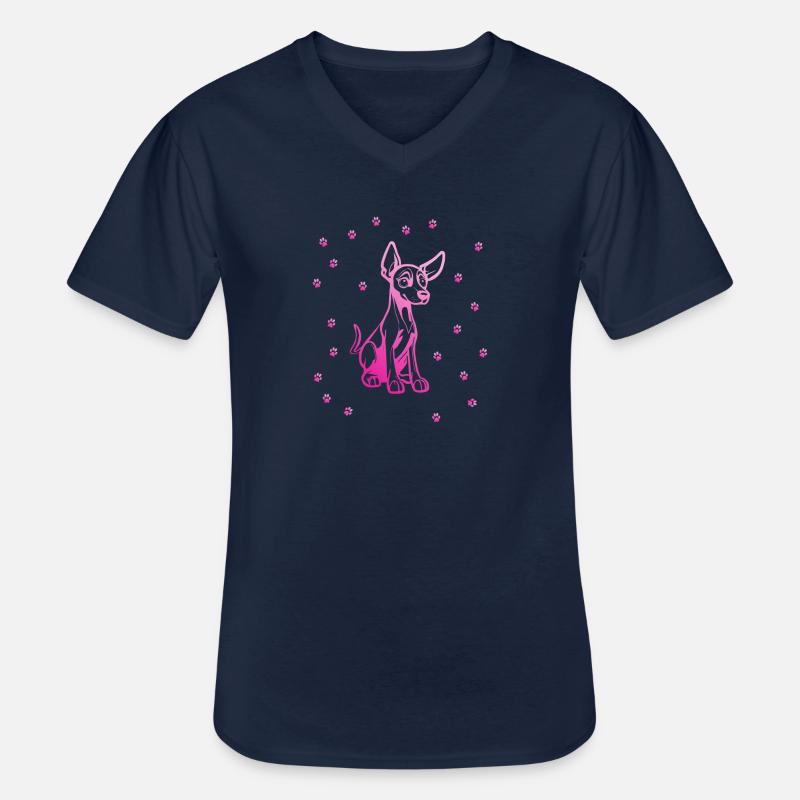 Dobermann Pinscher mit kleinen Pfoten - Männer-T-Shirt mit V-Ausschnitt - Navy