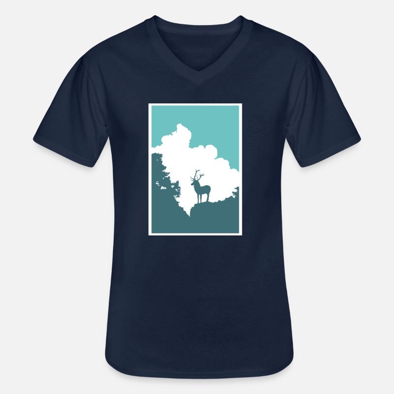Hirschsprung - Männer-T-Shirt mit V-Ausschnitt - Navy