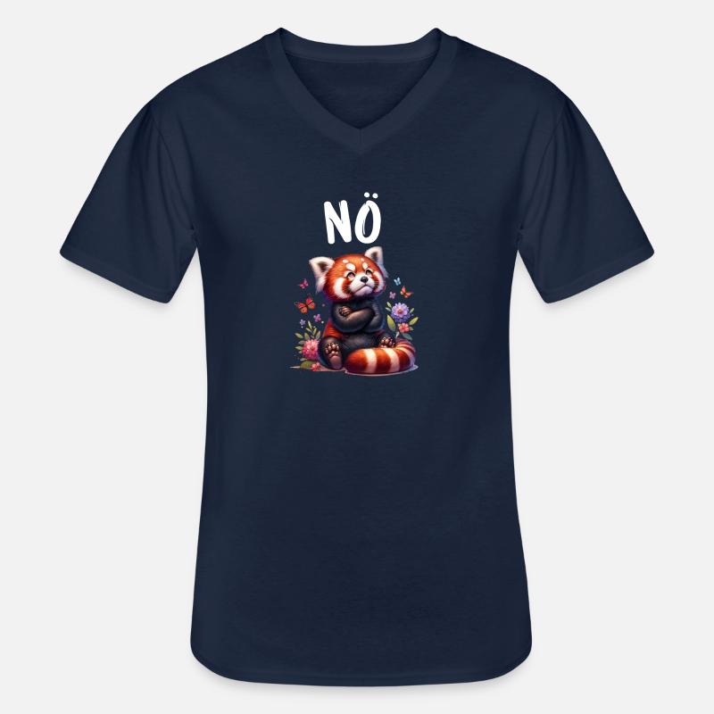 Roter Panda Lustiger Spruch Nö Feuerfuchs - Männer-T-Shirt mit V-Ausschnitt - Navy