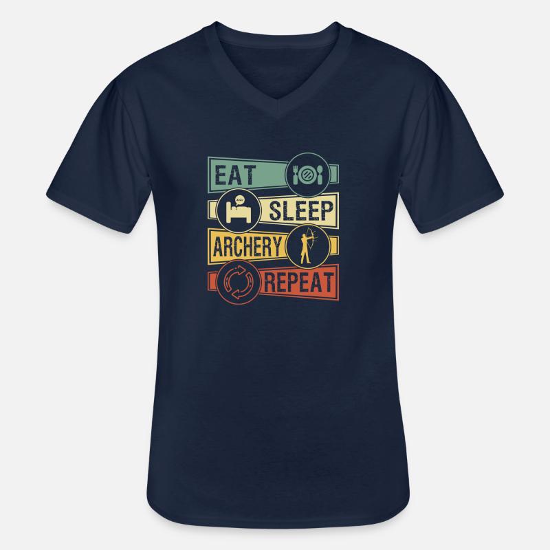 Bogenschiessen - Männer-T-Shirt mit V-Ausschnitt - Navy
