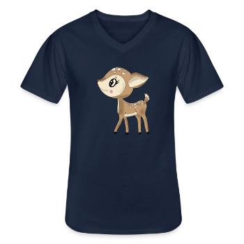 Chevreuil - T-shirt col V Homme - marine - Devant - AI Model Male 178 dark (178cm)