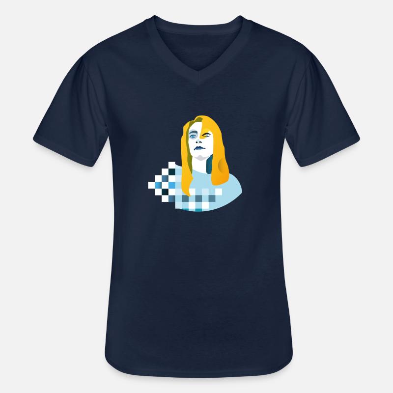 Blond - Männer-T-Shirt mit V-Ausschnitt - Navy