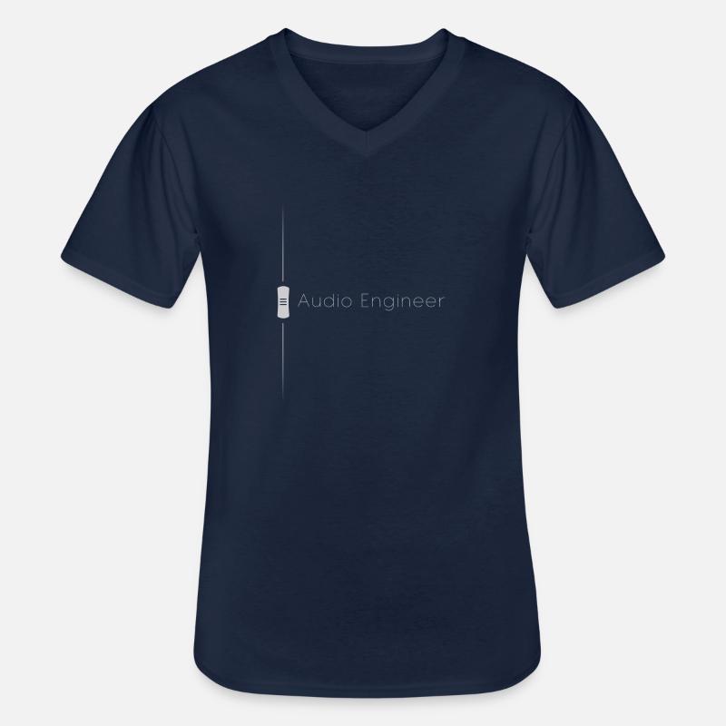 Audio Engineer Fader Grau - Männer-T-Shirt mit V-Ausschnitt - Navy