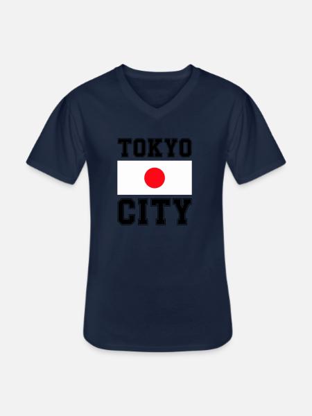 Tokyo City, Japan - Men's V-Neck T-Shirt - navy