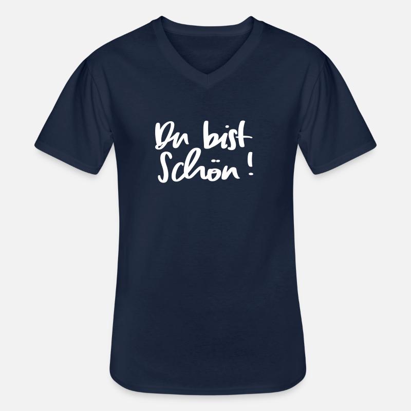 Du bist schön! - Männer-T-Shirt mit V-Ausschnitt - Navy