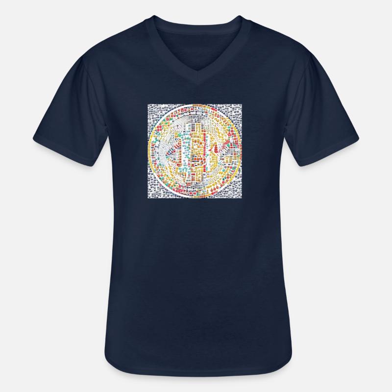 Bitcoin - Männer-T-Shirt mit V-Ausschnitt - Navy