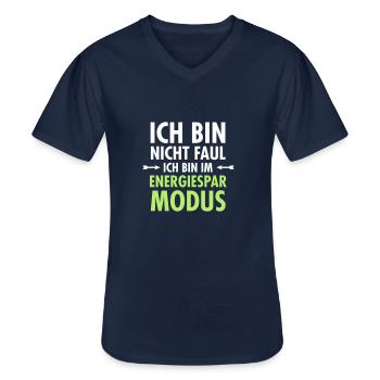 Ich Bin Nicht Faul - Ich Bin Im Energiesparmodus - Männer-T-Shirt mit V-Ausschnitt - Navy - Vorne - AI Model Male 178 dark (178cm)
