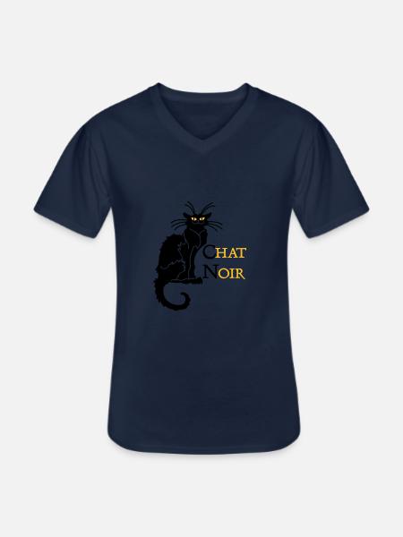 chat noir 'n (text, 2c) - Men's V-Neck T-Shirt - navy