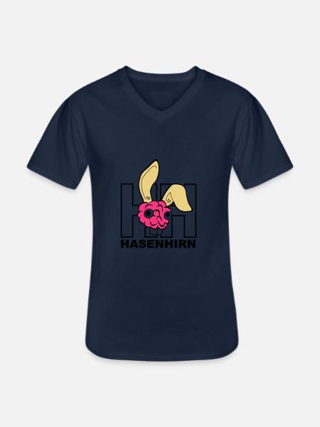 Hasenhirn - Männer-T-Shirt mit V-Ausschnitt - Navy