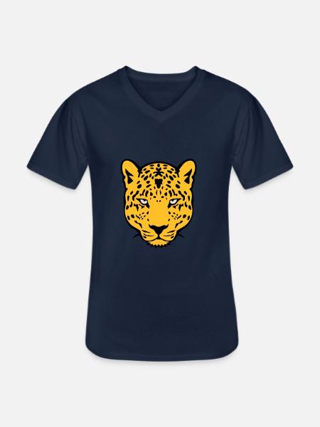 leopards wild animal 30 - Men's V-Neck T-Shirt - navy
