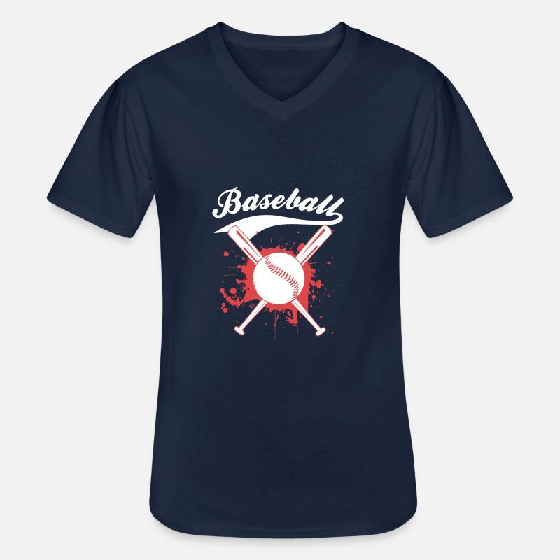 BASEBALL - Männer-T-Shirt mit V-Ausschnitt - Navy
