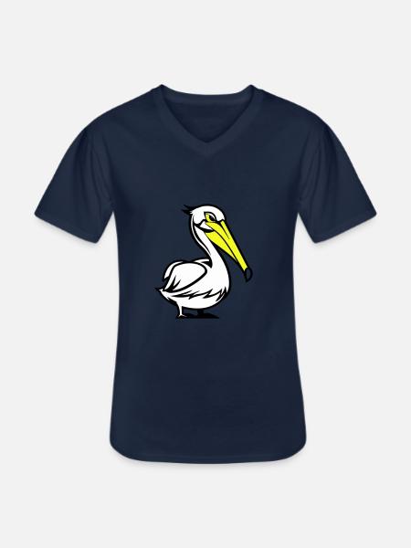 Pelikan Comic - Men's V-Neck T-Shirt - navy