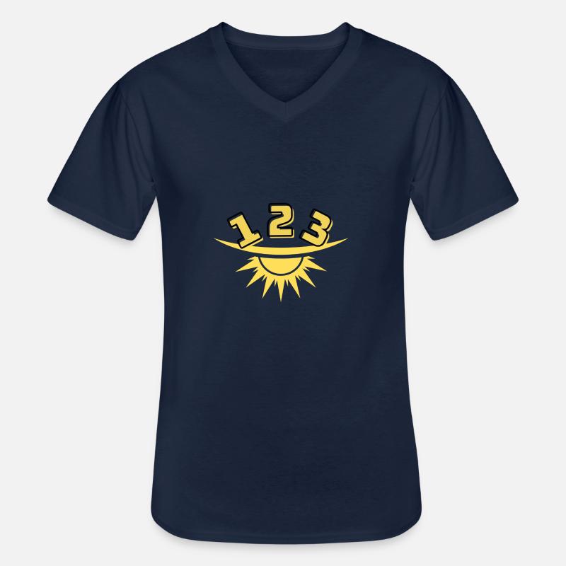 1 2 3 Sonne - Männer-T-Shirt mit V-Ausschnitt - Navy