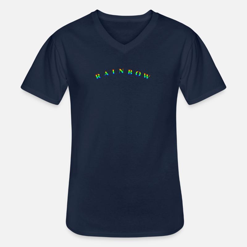 Rainbow-Text-Gebogen - Männer-T-Shirt mit V-Ausschnitt - Navy