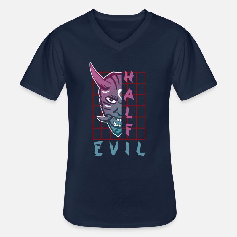 Oni Maske Japan Dämon - Männer-T-Shirt mit V-Ausschnitt - Navy