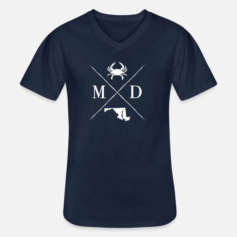 Maryland - Männer-T-Shirt mit V-Ausschnitt - Navy