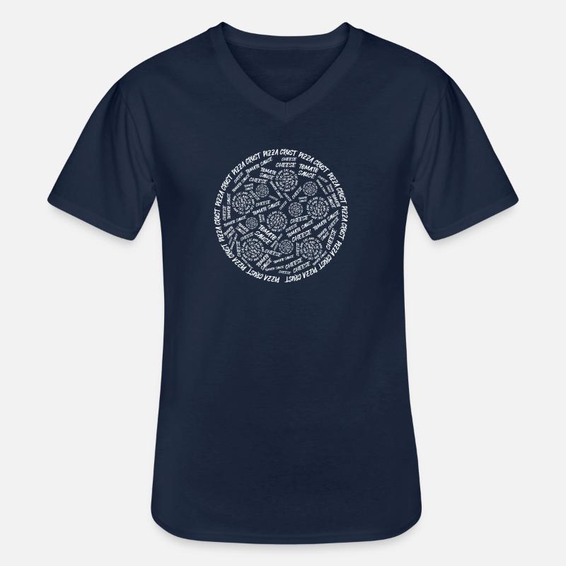 Pizza - Männer-T-Shirt mit V-Ausschnitt - Navy