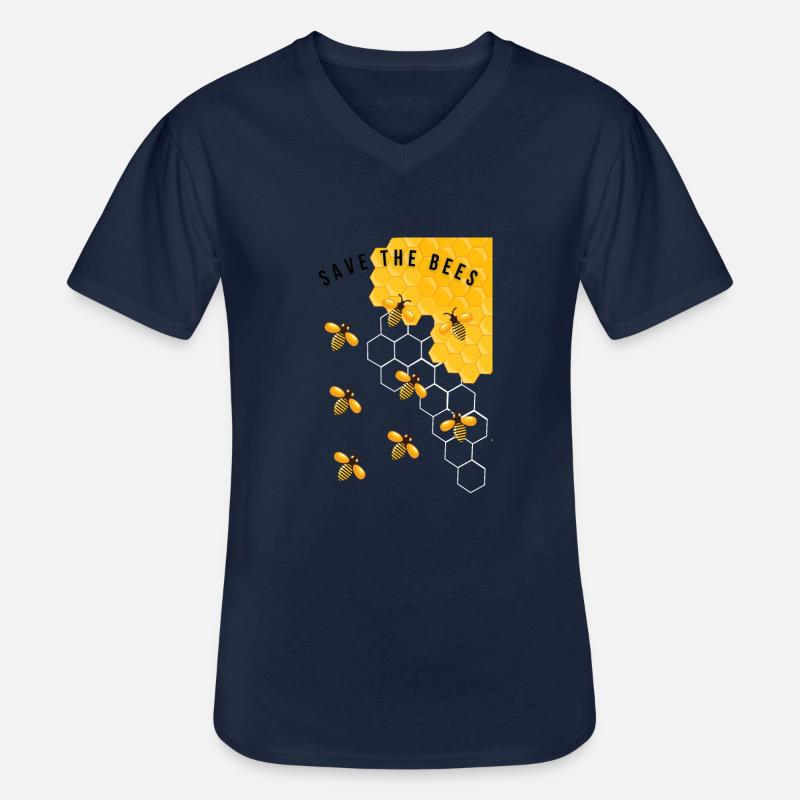 Bienen. - Männer-T-Shirt mit V-Ausschnitt - Navy