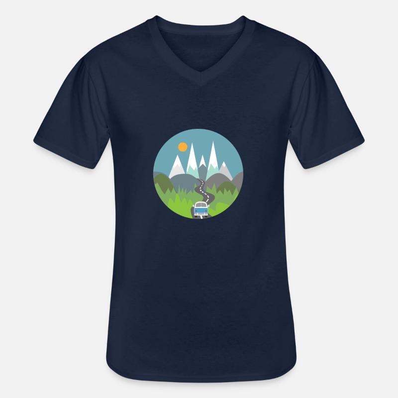 Camping - Männer-T-Shirt mit V-Ausschnitt - Navy