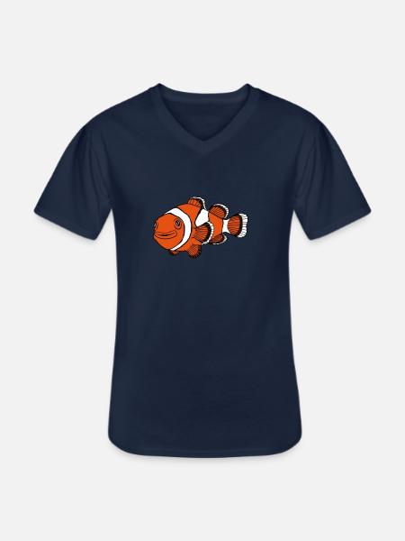 Poisson clown - T-shirt col V Homme - marine
