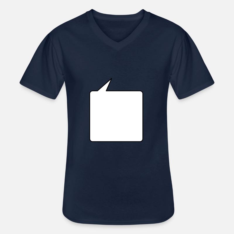 Sprechblase eckig mittel 2c - T-shirt col V Homme - marine