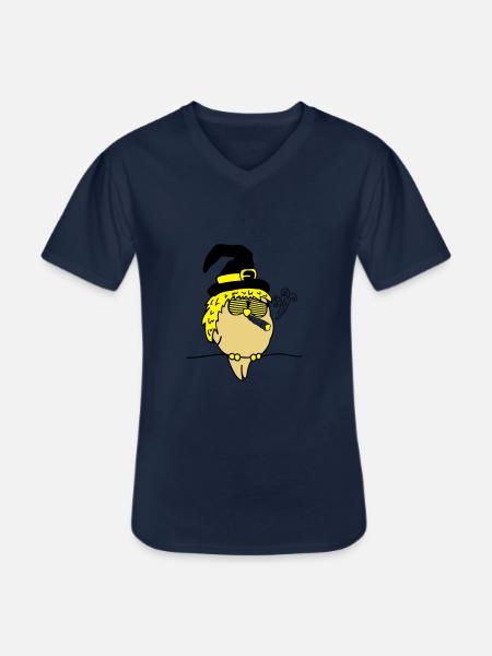 bird_witch_smoke_02 - Men's V-Neck T-Shirt - navy