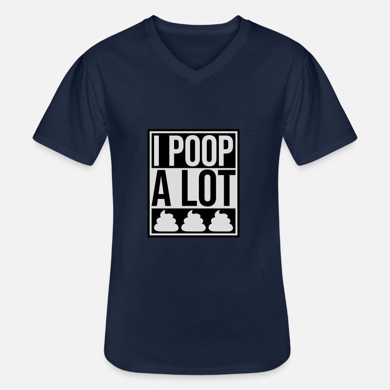 I poop a lot - Männer-T-Shirt mit V-Ausschnitt - Navy