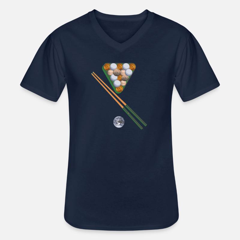 billard,planeten,planet,erde,spiel - Männer-T-Shirt mit V-Ausschnitt - Navy