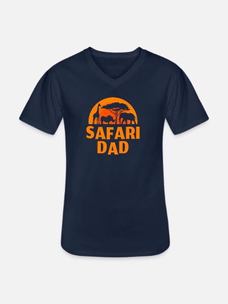 Safari Dad - Men's V-Neck T-Shirt - navy