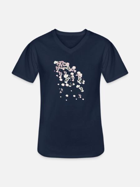 Printemps,vrilles,fleurs,fleurs,fleurs,fleurs,floraison - T-shirt col V Homme - marine