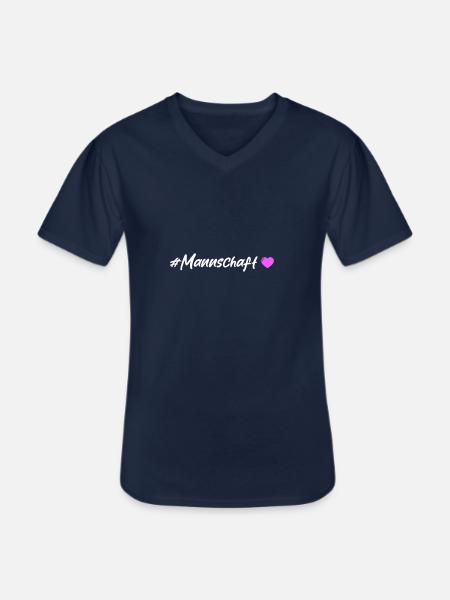 Mannschaft Herz - Männer-T-Shirt mit V-Ausschnitt - Navy